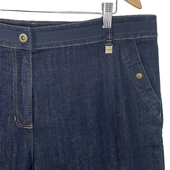 Jones New York Trouser Jeans Size 16 Dark Wash Wide Leg Stretch Denim Classic - Picture 11 of 16